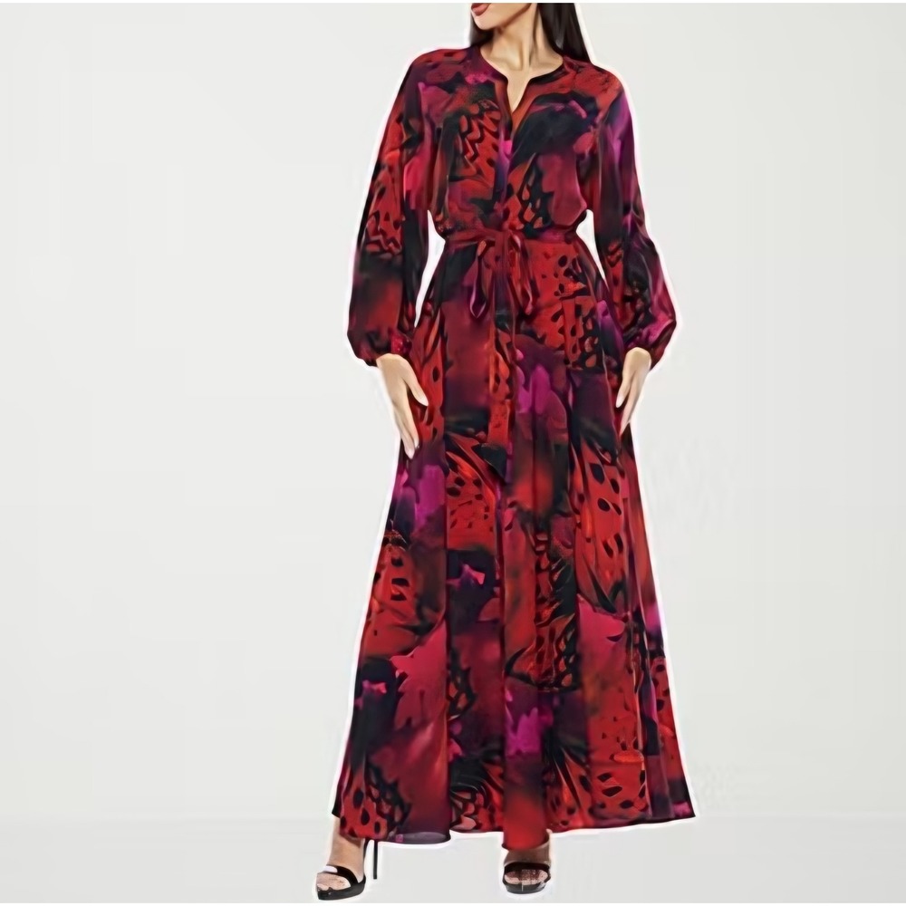 Premier‎ Amour Black Multi Butterfly Print Maxi Dress Women's Size 10 NWT  10